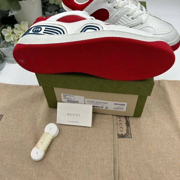 Men’s Gucci basket trainer sneakers size 9 made in Italy - Picture 9 of 10